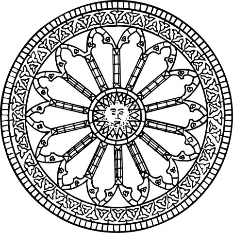 Rose Window Coloring Page